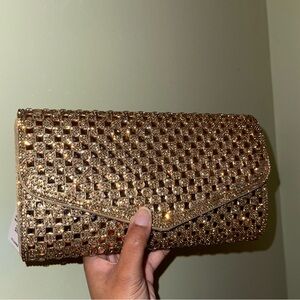 SOLD! Badgley Mischka Gold Clutch Purse